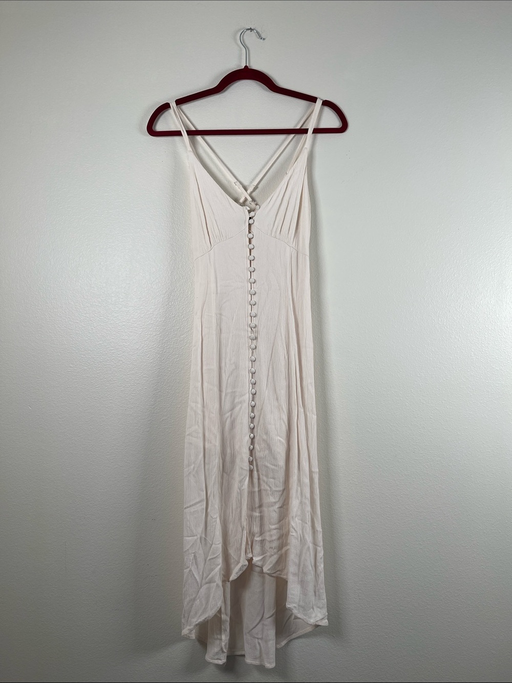 White Button-Front Sleeveless Midi Dress